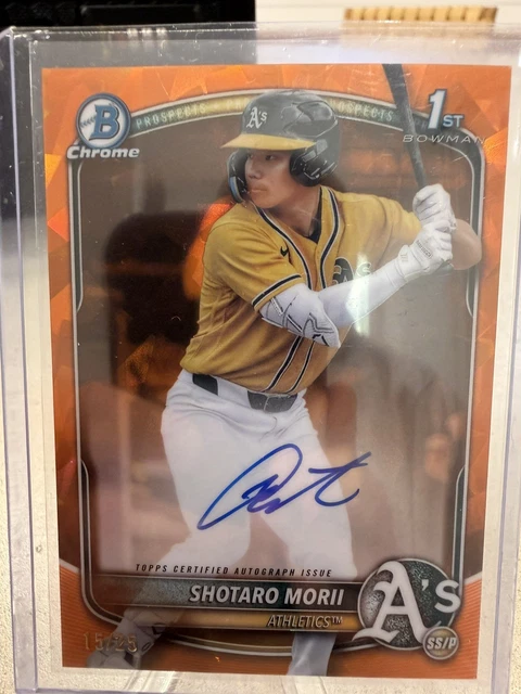 2025 1st Bowman Chrome Sapphire Orange Auto Shotaro Morii #CPSA-SM /25 🔥🔥🔥