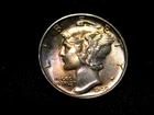 US 1940-S MERCURY DIME CHOICE BU BEAUTIFUL TONING