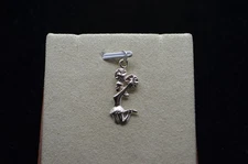 Sterling Silver Cute Cheerleader Jumping in Joy Pendant/Charm #FME159