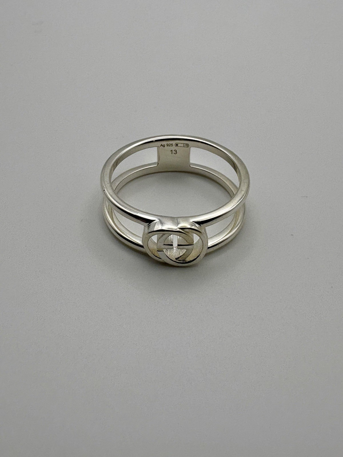 Authentic Gucci Ring Interlocking G 6mm Sterling … - image 4