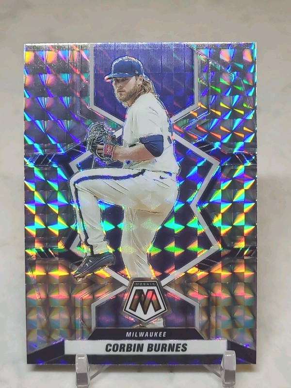 2022 Panini Mosaic- Corbin Burnes Mosaic Silver Prizm #97 BREWERS