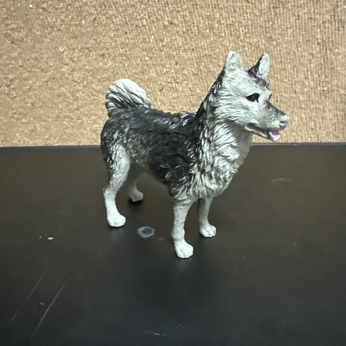 Vintage Akita Husky Alaska Sled Dog Figurine 5” Hard Plastic Celluloid