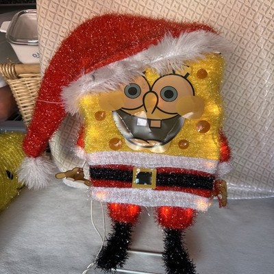 SpongeBob SquarePants Light-Up Santa 18'' Decor 2011 Steven Hillenburg Yard Sign