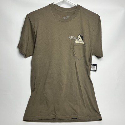 Sessions Pocket Print Mens Size Medium T Shirt Olive Green