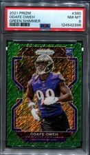 Odafe Oweh -- PSA 8 -- Green Shimmer 2/5 -- 2021 Prizm Rookie