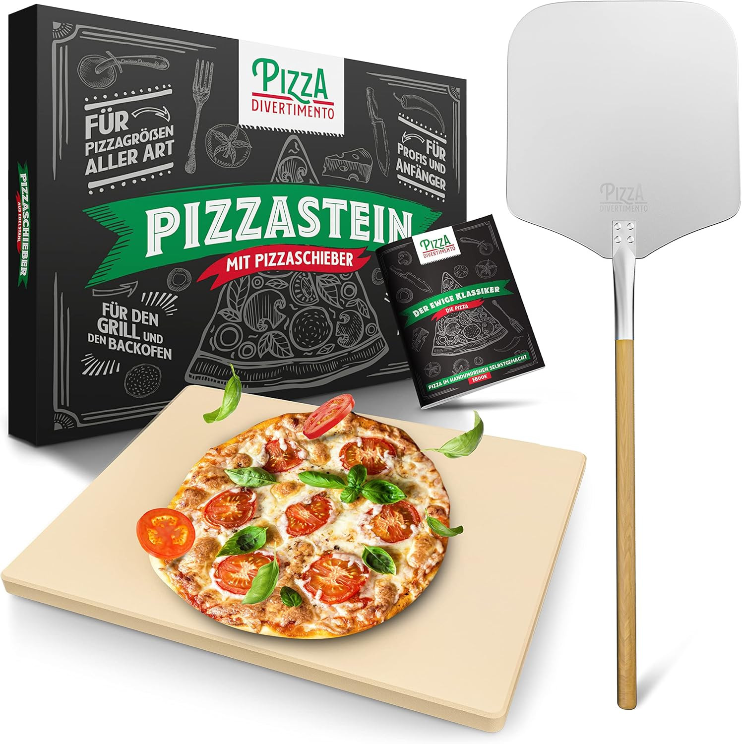 Lastra Refrattaria in Cordierite per Pizza e Pane + Pala Professionale