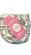 BLUEBERRY SWADDLEBEES CLOTH DIAPER PAISLEY SNAP NEWBORN NEW