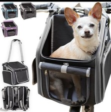 Dog Bike Basket Backpack Car Seat Windows Safety Leashes Soft Sided Safe Cat