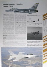 F-16 F16 F 16 General Dynamics Picture Aircraft Vtg Info Sheet Wall Art Decor