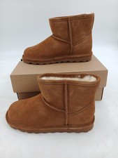 Bearpaw Alyssa Youth Boots Girls Size 4 Brown Suede Shearling Ankle Winter