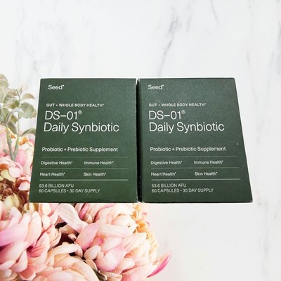 2 SEED DS-01 Daily Synbiotic PROBIOTIC + PREBIOTIC SUPPLEMENT 120 Capsules NEW