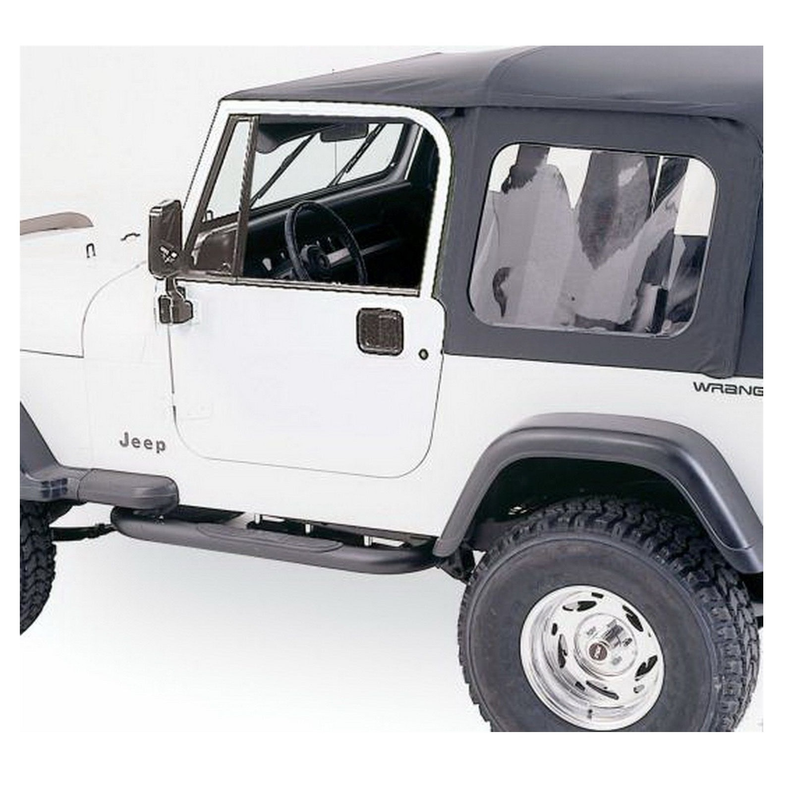 Rampage 68035 Black Diamond Complete Set Soft Top w/ Frame for 87-95 Wrangler YJ