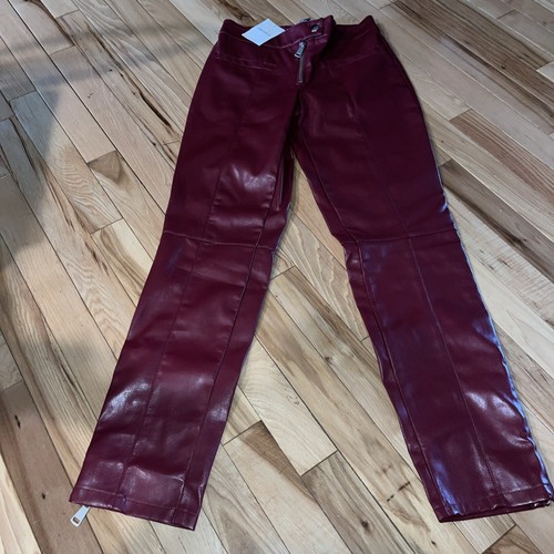 Forever 21 Women's Faux Leather Ankle Pants - Medium/ Wine Red - Picture 1 of 6