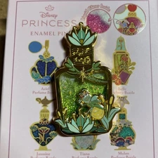 2025 Boxlunch Disney Princess Liquid Glitter Perfume Bottle Pin Tiana PATF