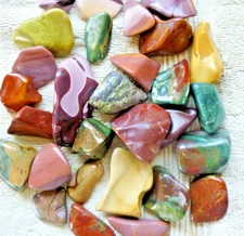 Premium Tumbled and Polished 1 LB lot of Fancy Poly Chrome Jasper Variety