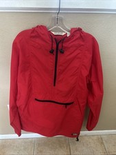 Vintage LL Bean Anorak Jacket Pullover Men M Red Windbreaker Nylon Made In USA