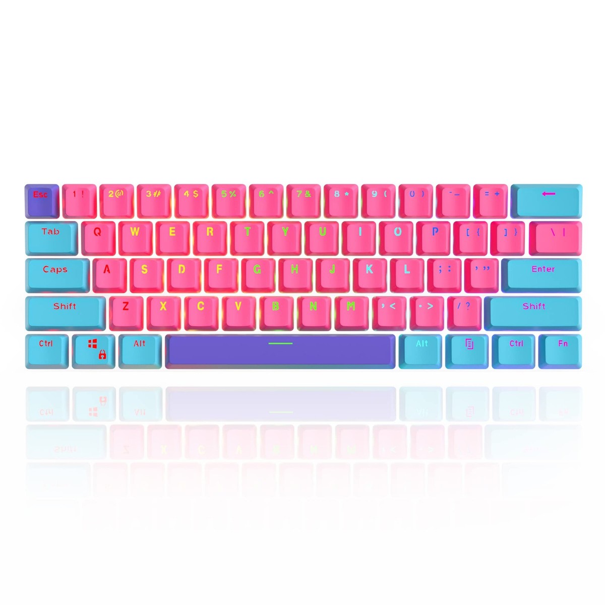 Zhri PBT Backlit Keycaps, 60 Percent, 6.25U Space Bar, OEM, Cherry