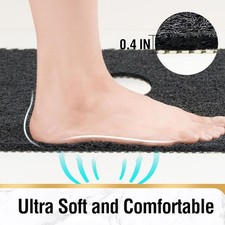 HITSLAM Square Shower Mat, 24 x 24 Inch Loofah Bathtub Mat Non Slip, Soft PVC Ba