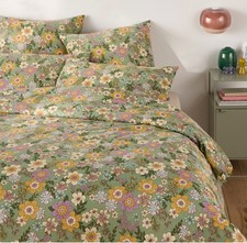 La Redoute Rosemary Super King Duvet Cover and Pillowcases Set Cotton & Linen