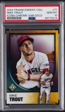 2023 TRANSCENDENT COLL TRANSCENDENT ICONS CHROME #77 MIKE TROUT 10/10 PSA 10