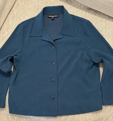 Briggs New York Jacket/Blazer Teal Size Petite L