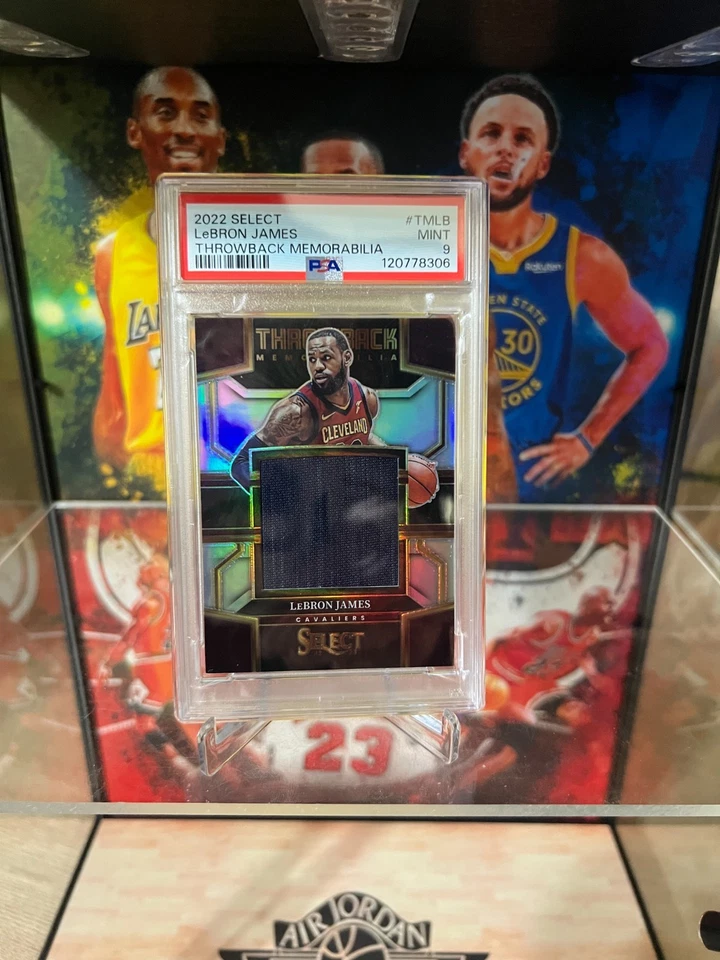 2022-23 Panini Select Lebron James Throwback Memorabilia Silver GU Patch PSA 9 - Image 2 of 4