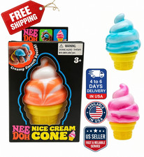 Nee Doh Nice Cream Cone Squeeze Toy, Squishy, Orange Needoh