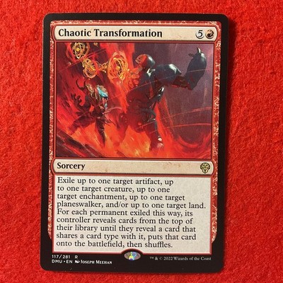 chaotic cards mtg Final stretch! Lets make 'em count! #chaotic #mtg All cards will be carefully packed for safe transit Chaotic Transformation - Dominaria United