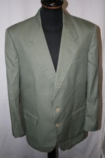 Vtg 26.11.73 Gieves & Hawkes green cotton summer 2 piece suit 42 W36 L33 revival
