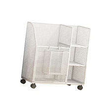 Yoga Mat Storage Cart Resistance Bands Iron Fitness Corner Shelf with Wheel