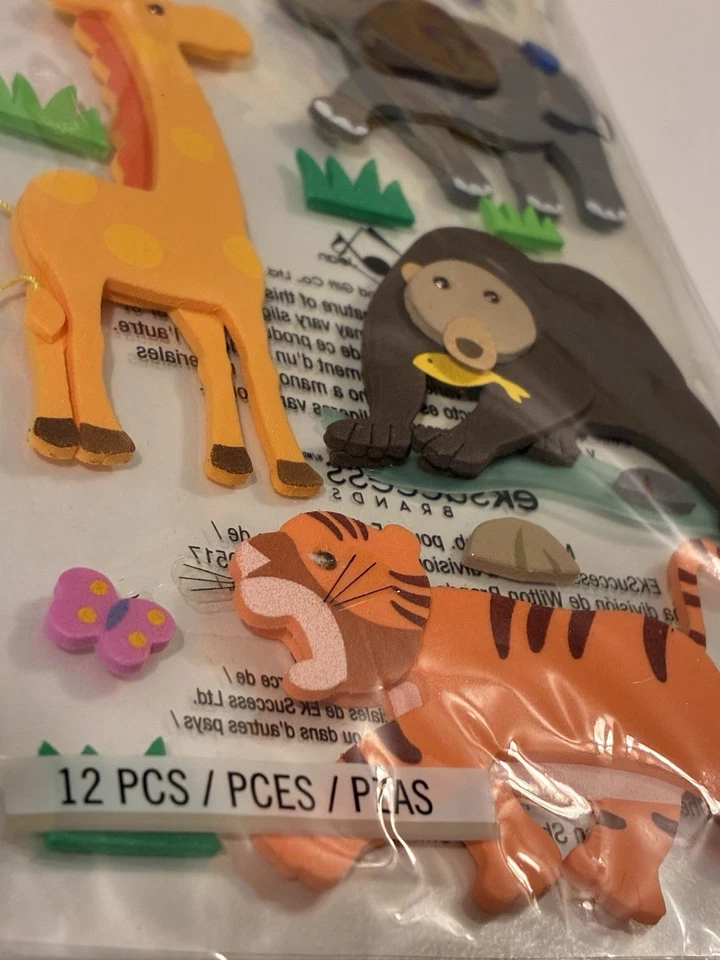 Pegatinas para álbumes de recortes pegatinas para animales fabricación de tarjetas animales de la selva espuma de tigre Foto 2 de 4