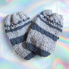 Handmade In Vermont- Knit Leg Warmers, Blue And White