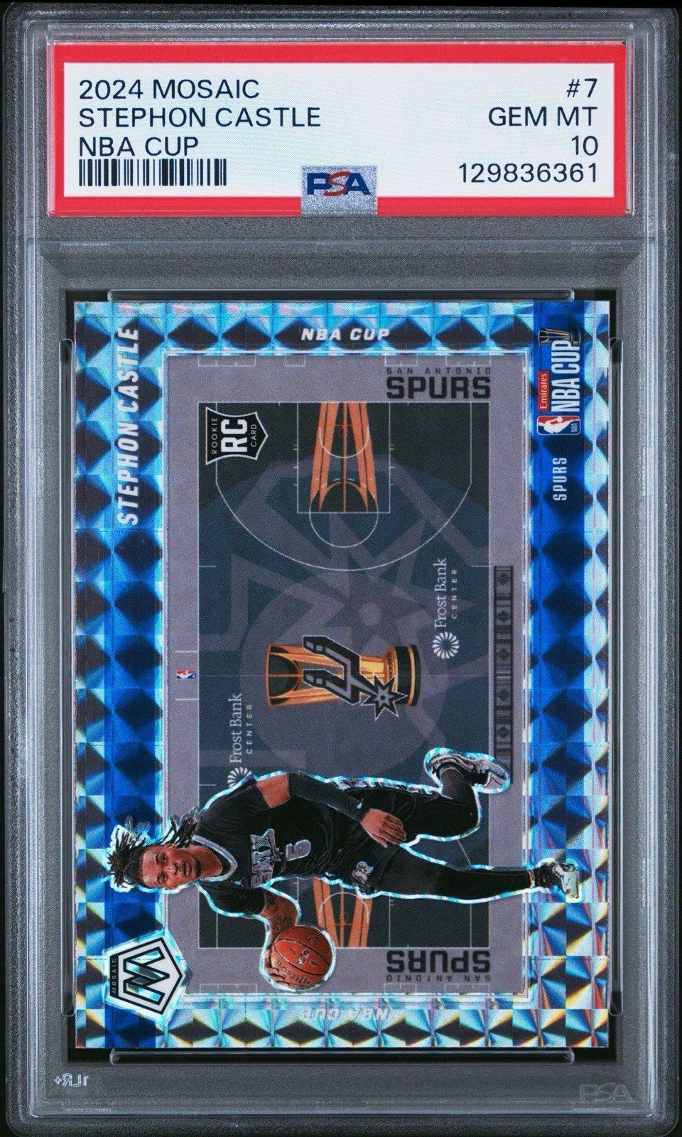 2024-25 PANINI MOSAIC #7 STEPHON CASTLE NBA CUP SSP PSA 10 ROOKIE (RC) LOW POP!