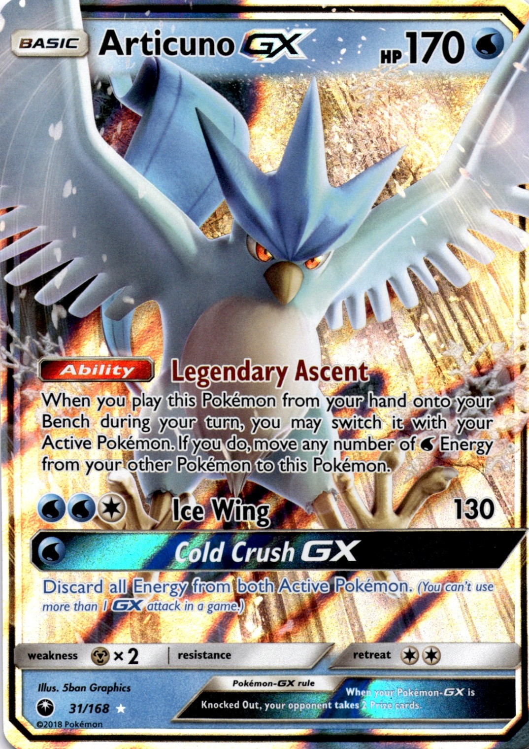Articuno GX Ultra Rare SM - Celestial Storm 31/168 NM