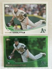Sean Doolittle 2013 Topps #85 Emerald Green & Base Rookie Cards, Oakland A's RC