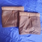 Nwot Hiend Accents Faux Leather/Suede King Shams 21x34" Luxury Cabin Lodge Boho