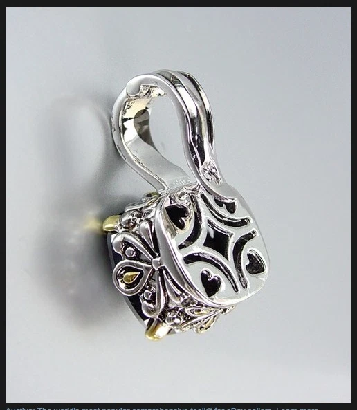 НОВЫЙ дизайнерский стиль серебро золото балийский филигранный лаванды квадратный кристалл подвеска - Изображение 4 из 4