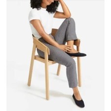 Everlane The Kick Cropped Gray Side Zip Plaid Trouser Pants Size 4