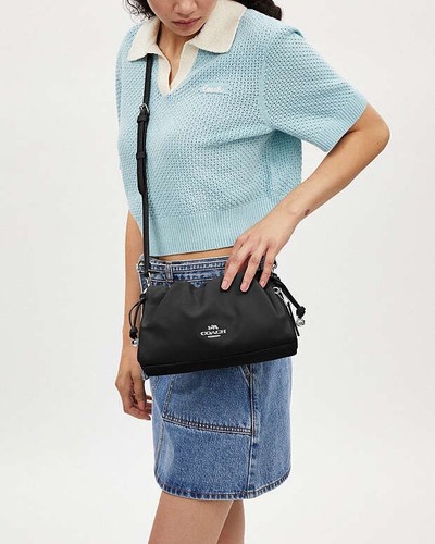 NWT Coach Faye Shoulder Bag With Ruching In Black CV529 - Picture 14 of 16