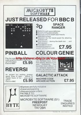 Microbyte Software BBC B ''Vintage Software'' 1983 Zeitschriftenanzeige #5055