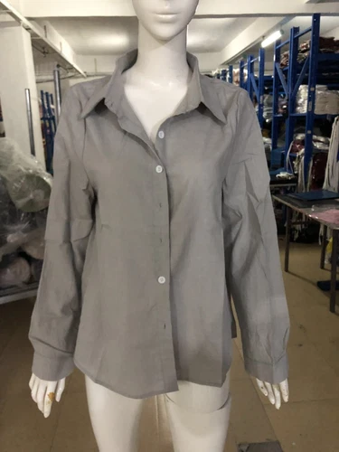 Blusa Prendas para el torso informal elegante de lino de algodón de manga larga para mujer - Imagen 4 de 38