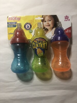 Nuby No Spill, Flip-it, Clik It Cups Pack Colors May Vary