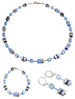 3Er Set WüRfel Cube Cat Eye Kristall Glas Hellblau Blau Strass HäMatit 537