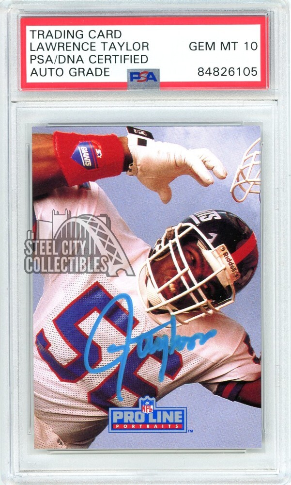 Lawrence Taylor Autographed Signed 1991 Pro Line Card #234 PSA/DNA 10 (Light Blue) 