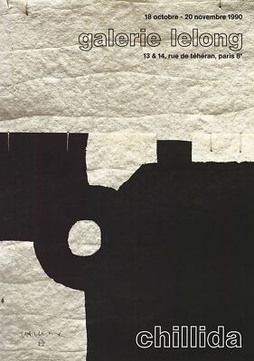 EDUARDO CHILLIDA Galerie Lelong 28'' x 19.5'' Poster 1990 Abstract Black & White P