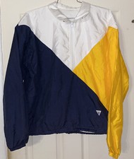 Vintage Varsity Spirit Fashions Cheer Jacket XL Navy Gold Colorblock USA NOS