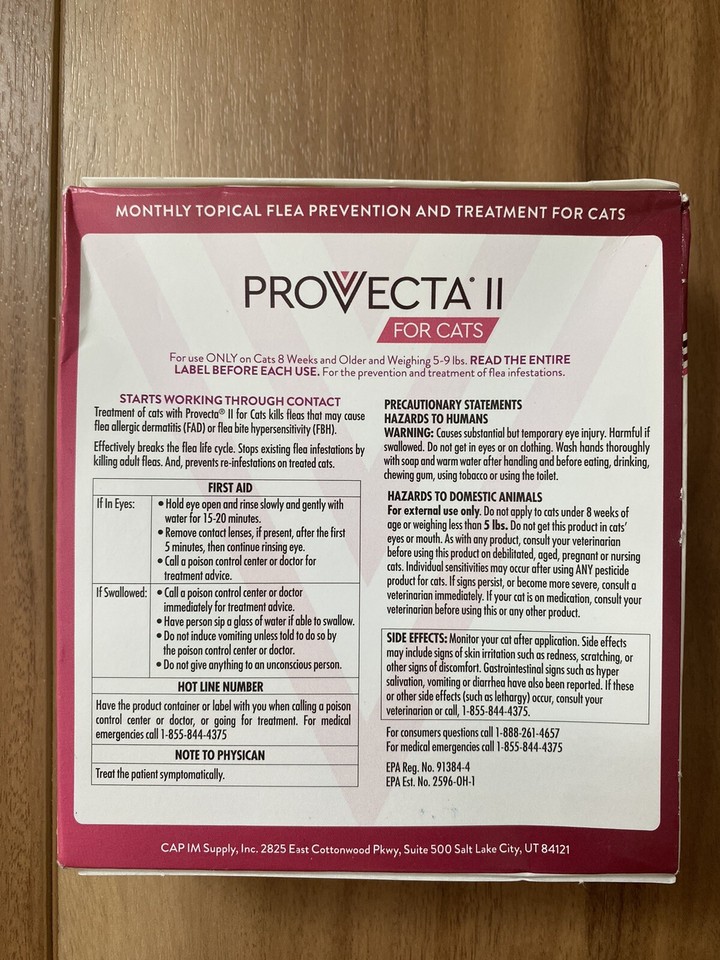 Provecta Flea Treatment for Cats 59lbs 4 Month Supply eBay