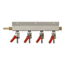 1/4" Gas Manifold - Beer Kegerator CO2 Spliter - 2 way to 6 Way - Homebrew - Keg