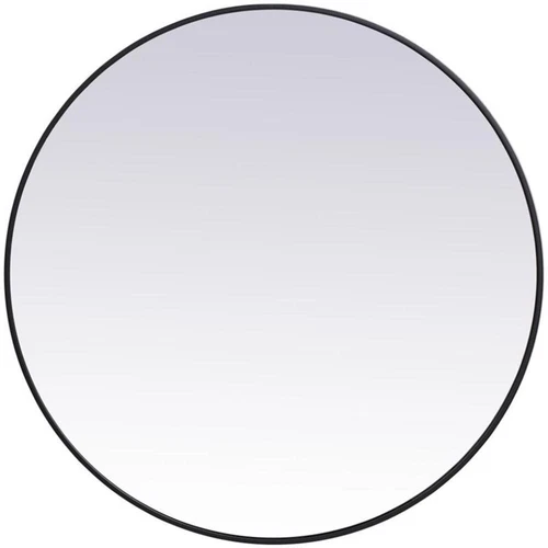 Elegant Decor Eternity 45" Round Mid Century Metal Frame Mirror in Black - Picture 1 of 7