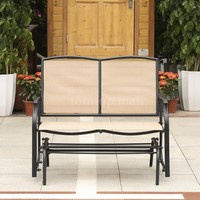 Ikayaa Outdoor Patio Yard Glider Bench Loveseat 2-seat Rocking Chair Beige A5e6 on sale Ikayaa Outdoor Patio Yard Glider Bench Loveseat 2-seat Rocking Chair Beige A5e6 on sale